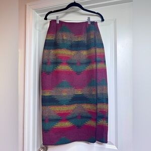 Vintage Ambitions Brand Women’s Aztec Southwestern Midi Wrap Skirt USA MADE